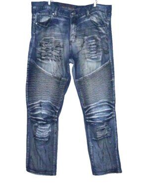 Denim & Rivets Distressed Best Wear 038 Blue Jeans Men's 40 Inseam 31"